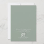 Invitation Code QR Élégant Sage Green Calligraphie Monogramme (Dos)