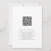 Invitation CODE QR élégant simple mariage noir et blanc (Dos)
