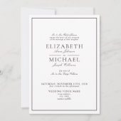 Invitation Code QR Élégant violet Mariage de script classique (Devant)