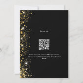 Invitation Code QR en or noir RSVP détails mariage (Dos)
