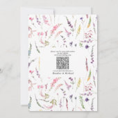Invitation Code QR Enregistrez la Date Élégant Fleur Sauvage (Dos)