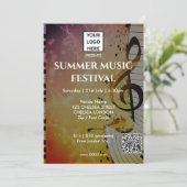Invitation Code QR et logo du festival de musique d'été (Debout devant)