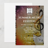 Invitation Code QR et logo du festival de musique d'été (Devant / Derrière)