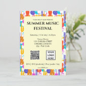 Invitation Code QR et logo du festival de musique d'été (Debout devant)