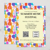 Invitation Code QR et logo du festival de musique d'été (Devant / Derrière)