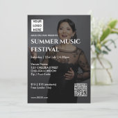 Invitation Code QR et logo du festival de musique d'été (Debout devant)