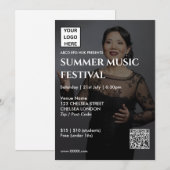 Invitation Code QR et logo du festival de musique d'été (Devant / Derrière)