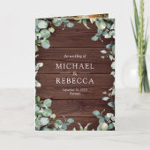 Invitation Code QR Eucalyptus Moderne Bois Rustique Mariage (Devant)