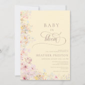 Invitation Code QR Fête Bébé Fleur Sauvage Jaune (Devant)