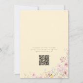 Invitation Code QR Fête Bébé Fleur Sauvage Jaune (Dos)