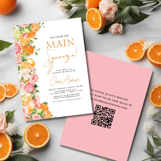Invitation Code QR - Fête des mariées principale de stries d'