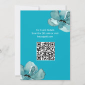 Invitation Code QR Fleur d'aquarelle rose pour Bat Mitzvah (Dos)