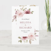 Invitation Code QR Fleur de Rose Poussiéreuse Faded Mariage A (Devant)