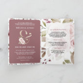Invitation Code QR Fleur de Rose Poussiéreuse Faded Mariage A (Intérieur)