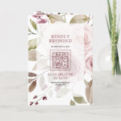 Invitation Code QR Fleur de Rose Poussiéreuse Faded Mariage A (Dos)
