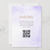 Invitation Code QR Fleur rose violet Or Quinceañera (Dos)