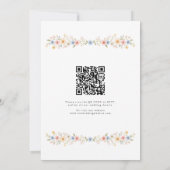 Invitation Code QR Fleurs Aquarelle Mariage Fleur de Champ (Dos)
