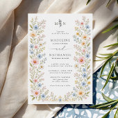 Invitation Code QR Fleurs Aquarelle Mariage Fleur de Champ