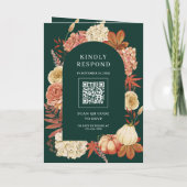 Invitation Code QR Fleurs de citrouille en terre cuite Mariag (Dos)