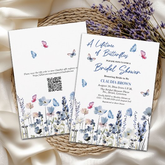 Invitation Code QR Fleurs de Jacinthe pour Baby Shower