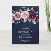 Invitation Code QR Fleurs Rose Poussiéreux Violet Mariage Nui (Devant)