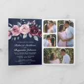Invitation Code QR Fleurs Rose Poussiéreux Violet Mariage Nui (Intérieur)