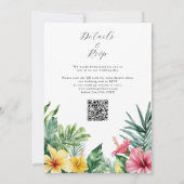Invitation Code QR Fleurs Tropicales Aquarelle Mariage (Dos)