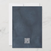 Invitation Code QR floral aquarelle bordeaux marine (Dos)