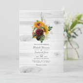 Invitation Code QR Floral Automnal Rustique RSVP Mariage Cham (Debout devant)