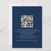 Invitation Code QR Floral Boho Bleu Nuit Mariage d'Hiver (Dos)
