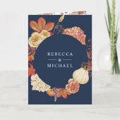 Invitation Code QR Floral Citrouille en Terracotta Mariage Bl (Devant)