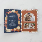 Invitation Code QR Floral Citrouille en Terracotta Mariage Bl (Intérieur)