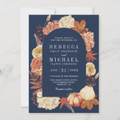 Invitation Code QR Floral Citrouille en Terracotta Mariage Bl (Devant)