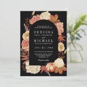 Invitation Code QR Floral Citrouille en Terracotta Mariage No (Debout devant)
