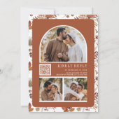 Invitation Code QR Floral Citrouille en Terracotta Mariage No (Dos)