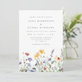 Invitation Code QR Floral Coloré Mariage (Debout devant)
