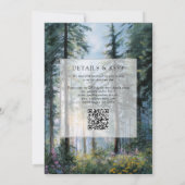 Invitation Code QR floral de fleurs sauvages de mariage en fo (Dos)