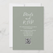 Invitation Code QR floral de la soirée de mariage de la verdu (Dos)