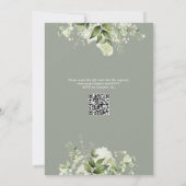 Invitation Code QR floral de la verdure sage pour Baby Shower (Dos)