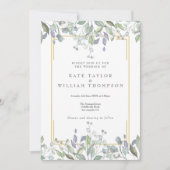 Invitation Code QR Floral de Mariage Lilas Sauge Verdure (Devant)