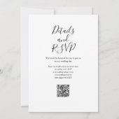 Invitation Code QR floral de verdure de mariage de script (Dos)