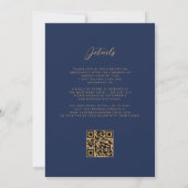 Invitation Code QR Floral Doré Bourgogne Mariage (Dos)