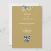 Invitation Code QR Floral Fleurs des Champs Mariage Or (Dos)