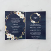Invitation Code QR Floral Magnolia Blanc Rustique Mariage Nav (Intérieur)