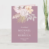 Invitation Code QR Floral Mariage Rose Mauve Poussiéreux Rust (Devant)