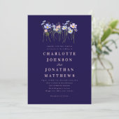 Invitation Code QR Floral Moderne Fleurs des Champs Bleu Rose (Debout devant)