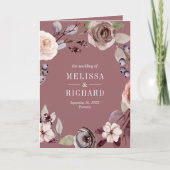 Invitation Code QR Floral Neutre Citrouille Rose Poussiéreuse (Devant)