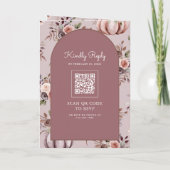 Invitation Code QR Floral Neutre Citrouille Rose Poussiéreuse (Dos)