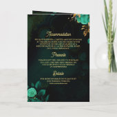 Invitation Code QR Floral Or Vert Menthe Mariage Musulman (Dos)