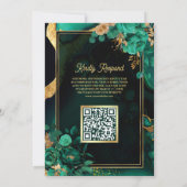 Invitation Code QR Floral Or Vert Menthe Mariage Musulman (Dos)